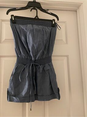 Forever 21 Strapless Smocked Romper with Tie Small